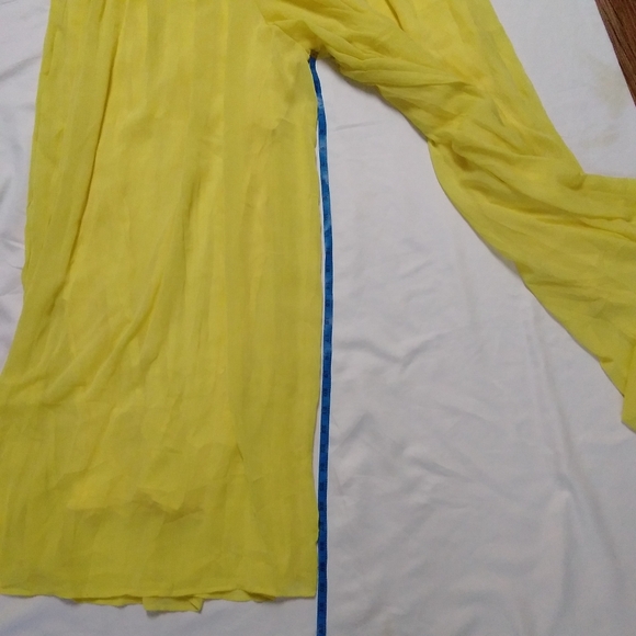 CUTE YELLOW TUBE TOP CHIFFON JUMPSUIT SIZE 2X - Picture 3 of 12